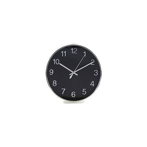 RELOJ PARED GIFTDECOR NEGRO/PLATA 30CMS